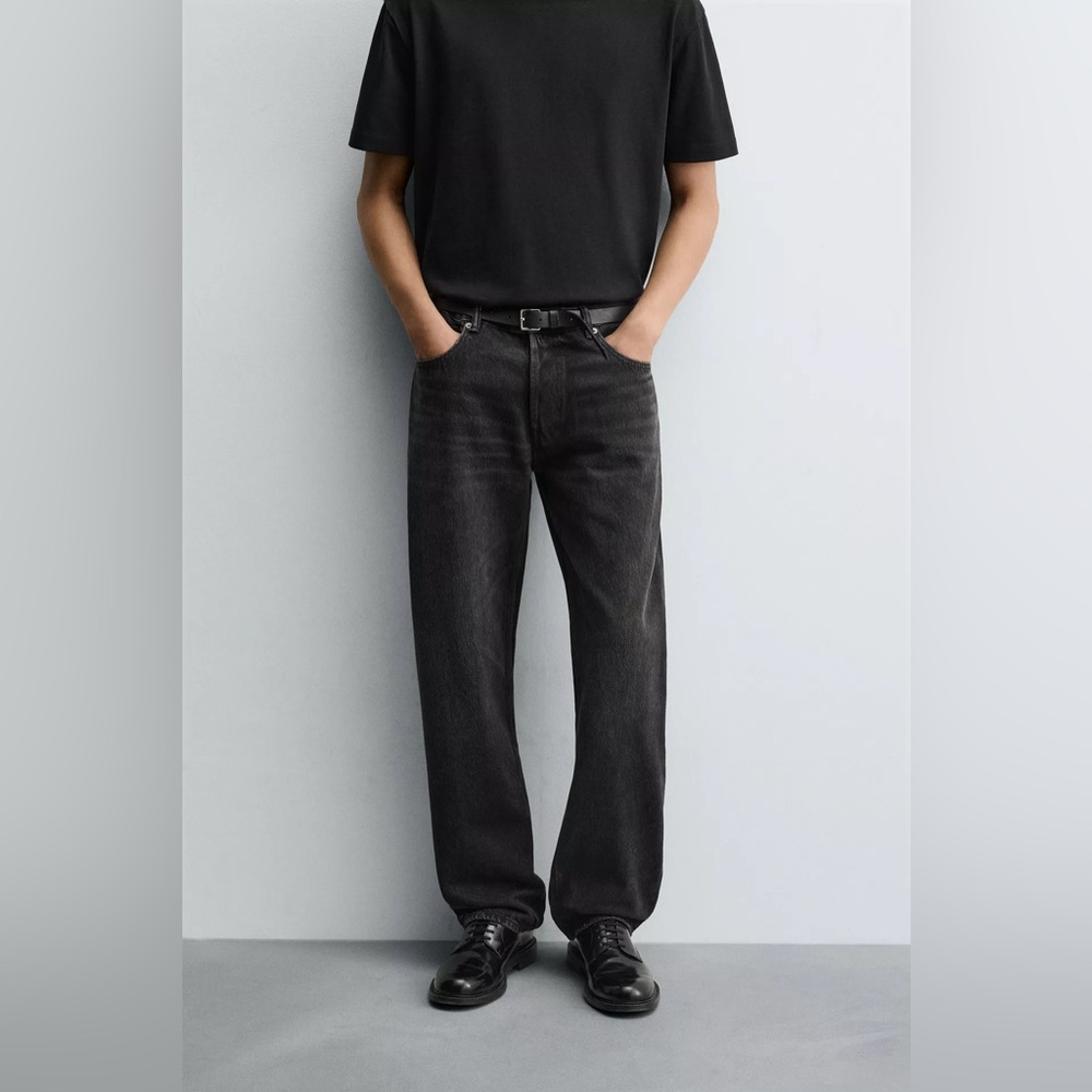 Zara Men's Black Straight Jeans